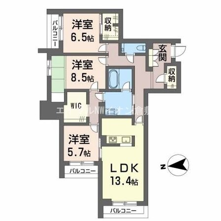 グレースヒル（ＢＥＬＳ認証・ＺＥＨ）の物件間取画像